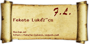Fekete Lukács névjegykártya